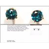 Image 1 : #7-14K GOLD BLUE DIAMOND 0.40CT EARRINGS