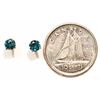 Image 2 : #7-14K GOLD BLUE DIAMOND 0.40CT EARRINGS