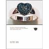 Image 1 : #8-STERLING SILVER BLUE DIAMOND HEART-SHAPED