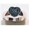 Image 2 : #8-STERLING SILVER BLUE DIAMOND HEART-SHAPED