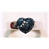 Image 4 : #8-STERLING SILVER BLUE DIAMOND HEART-SHAPED