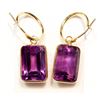Image 1 : #11-14K GOLD AMETHYST HOOP EARRINGS