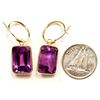 Image 2 : #11-14K GOLD AMETHYST HOOP EARRINGS