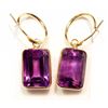 Image 3 : #11-14K GOLD AMETHYST HOOP EARRINGS