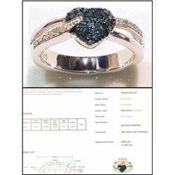 #15-STERLING SILVER BLUE & WHITE DIAMOND (0.44CT)