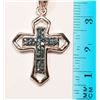 Image 2 : #17-STERLING SILVER BLUE DIAMOND CROSS PENDANT