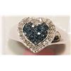 Image 2 : #18-STERLING SILVER BLUE AND WHITE DIAMOND HEART-