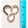 Image 2 : #19-STERLING SILVER BLUE AND WHITE DIAMOND PENDANT