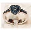 Image 2 : #21-STERLING SILVER BLUE DIAMOND HEART-SHAPED RING