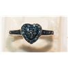 Image 4 : #21-STERLING SILVER BLUE DIAMOND HEART-SHAPED RING