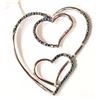Image 4 : #22-STERLING SILVER BLUE DIAMOND TRIPLE HEART-