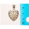 Image 2 : #24-STERLING SILVER DIAMOND HEART-SHAPED PENDANT