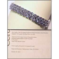 #25-STERLING SILVER TANZANITE BRACELET