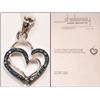 Image 1 : #26-STERLING SILVER BLUE-DIAMOND DOUBLE HEART-
