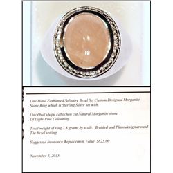 #27-STERLING SILVER MORGANITE RING