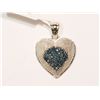 Image 2 : #29-STERLING SILVER BLUE DIAMOND HEART-SHAPE