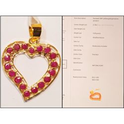 #30-18K GOLD RUBY (0.78CT)HEART-SHAPED PENDANT