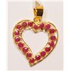Image 2 : #30-18K GOLD RUBY (0.78CT)HEART-SHAPED PENDANT