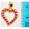 Image 3 : #30-18K GOLD RUBY (0.78CT)HEART-SHAPED PENDANT