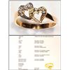 Image 1 : #33-14K GOLD SAPPHIRE & DIAMOND DOUBLE HEART RING
