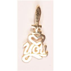 #34-10K GOLD "I LOVE YOU" PENDANT