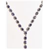 Image 2 : #35-STERLING SILVER SAPPHIRE (7.7CT) NECKLACE