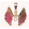 Image 2 : #36-14KGOLD WATERMELON TOURMALINE BUTTERFLY