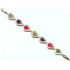 Image 2 : #39-STERLING SILVER SAPPHIRE,EMERALD,RUBY BRACELET