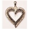 Image 2 : #43-STERLING SILVER BLACK & WHITE DIAMOND HEART
