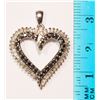Image 3 : #43-STERLING SILVER BLACK & WHITE DIAMOND HEART