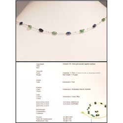 #44-10 GOLD SAPPHIRE & EMERALD NECKLACE