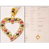 Image 1 : #47-18K GOLD SAPPHIRE & RUBY HEART PENDANT