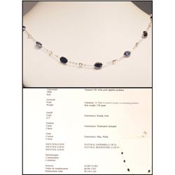 #48-10 GOLD SAPPHIRE(11.5CT) AND MOONSTONE NECKLACE