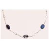 Image 2 : #48-10 GOLD SAPPHIRE(11.5CT) AND MOONSTONE NECKLACE