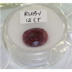 GENUINE 12CT RED RUBY GEMSTONE