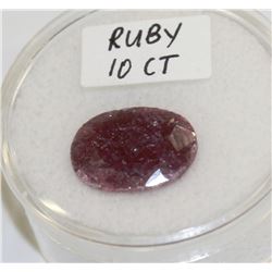 GENUINE 10CT RED RUBY GEMSTONE