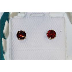 14K GOLD GARNET EARRINGS