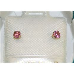 10K GOLD PINK TOURMALINE EARRINGS
