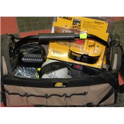 TOOL BAG WITH DEWALT CHARGER / NEW BATTERY ,WURTH