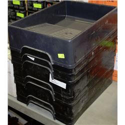 STACK OF 7 STANDARD SIZES PAINT TRAYS