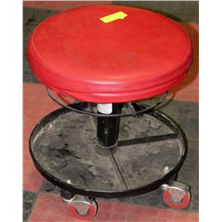 RED AND BLACK SHOP STOOL
