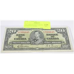 1937 TWENTY DOLLAR BANKNOTE - GORDON/TOWERS