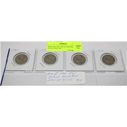 WWII ERA SILVER QUARTERS 1941-43-44-45 X4