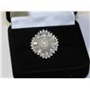 Image 1 : 14K WHITE GOLD LADIES DIAMOND CLUSTER RING