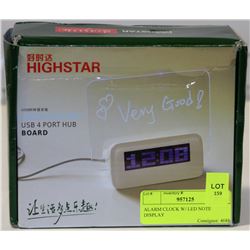 ALARM CLOCK W/ LED NOTE DISPLAY