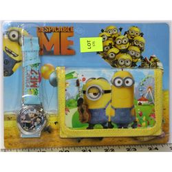 NEW CHILDRENS DESPICABLE ME WATCH AND WALLET
