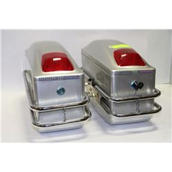 PAIR OF LOCKABLE SADDLE BAGS - FIBREGLASS/METAL
