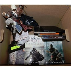 BOX WITH PS3 ASSASSINS CREED IV BLACK FLAG STATUE