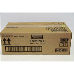 CASE OF TAMPAX REGULAR TAMPONS   500 INDIVIDIAL