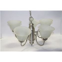 5 GLASS SHADE CHANDELIER
